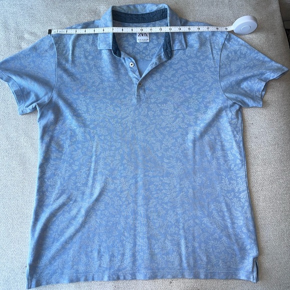 Zara Blue and White Paisley Polo | Men’s Size Medium - Picture 5 of 10